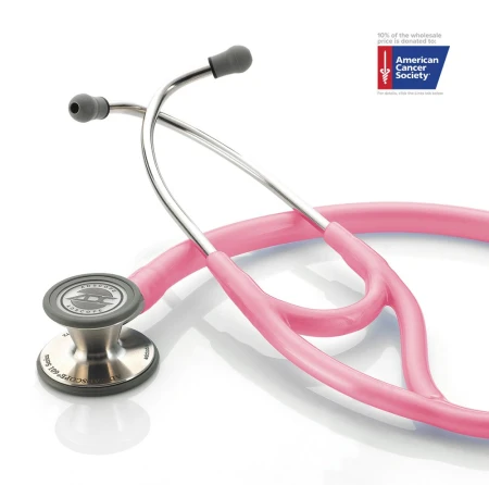 Stetoskop kardiologiczny ADC Adscope 601 z przewodem w kolorze metalicznym różowym z kolekcji Breast Cancer Awareness