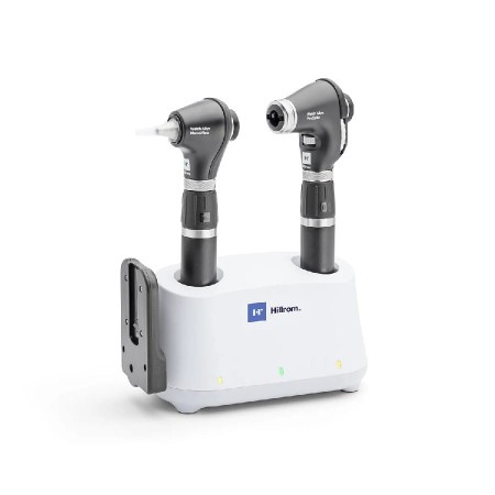 Welch Allyn Hillrom Universal Desk Charger - stacja dokująca z otoskopem MacroView Plus i oftalmoskopem PanOptic Plus na rękojeściach litowo-jonowych, wskaźniki LED ładowania